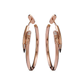 Tzuri 18k Rose Gold and Diamond Hoop Earrings