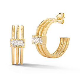 I.Reiss 14K Yellow Gold 0.1 Diamond Earrings