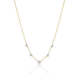 Yellow Gold and Diamond Graduated Micro Infinity Station Necklace