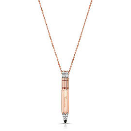 Tzuri 18k Rose Gold and Diamond Medium Vertical Necklace