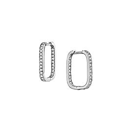 Piece Square Diamond Hoop Earrings