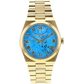 Michael Kors MK5894 Channing Goldtone Stainless Steel Turquoise Dial 45mm Watch