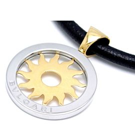 Bvlgari 18K Yellow Gold & Stainless Steel Tondo Sun Charm Pendant