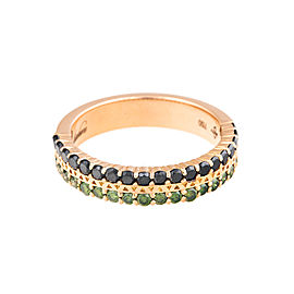 18K Rose Gold Black/Green Diamonds Unity Pure Ring