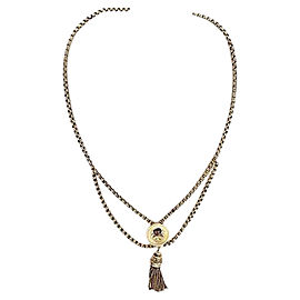 Vintage Rare 14K Pink Gold and Tassel Pendant Necklace