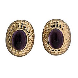 14K Yellow Gold and Amethyst Clip Post Earrings