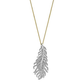 18K Gold Phoenix Feather Vertical Necklace