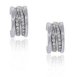 Bvlgari B.Zero1 18K White Gold Pave Diamond Earrings OR851274 L