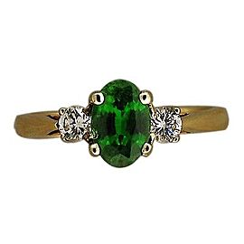14K Yellow Gold with 1.07ct. Garnet & 0.25ct. Diamond Ring Size 6.25