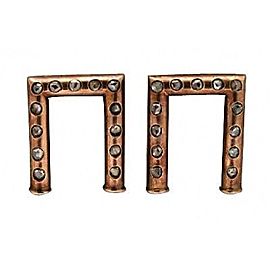 Vintage Very Old 1850 Rose Gold 26 Rose Cut Diamond Dress Clips Pin