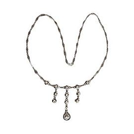 Vintage 14k White Gold 2.00ctw Diamond Art Deco Dangle Pendant Necklace