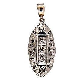 14K White Gold with 0.38ct. Diamond & Sapphire Pendant