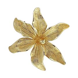 Tiffany & Co. 14K Yellow Gold 3D Textured Flower Vintage Pin Brooch