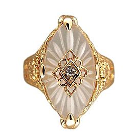 14K Yellow Gold with 0.015ct Diamond Ring Size 5
