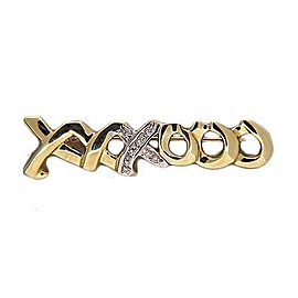 Vintage Kc Designs 'XO' Style 8 Full Cut Diamond .08CT 14k Gold Pin 2 Inches