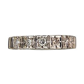 Art Deco 14K White Gold 0.18ct Diamond Ring Size 5.75