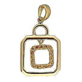 14K Yellow Gold with 0.15ct. Yellow Diamond Hanging Center Pendant