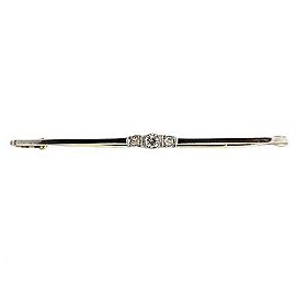 1900s Old European Rose Cut Diamond Platinum Top 14k Gold Hinged Catch Bar Pin