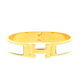Hermes White Enamel Bracelet