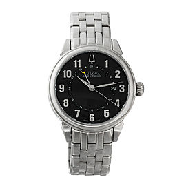 Bulova Accutron Black Dial GMT Stainless Steel Mens Watch 63B154
