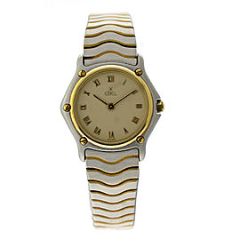 Ebel Wave EBL5 Two Tone 18K Yellow Gold & Stainless Steel Womens Watch