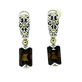 John Hardy 18K Yellow Gold and Sterling Silver Smokey Topaz Earrings