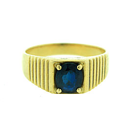 18K Yellow Gold Oval Sapphire Ring