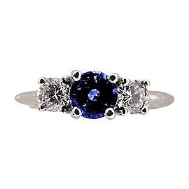 Platinum 0.65ct Sapphire & 0.32ct Diamond Size Ring 5.75