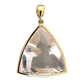 18K Yellow Gold with 31.34ct. Clear Crystal Quartz Manifestor Pendant