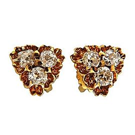 10K to 12K Rose Gold Diamond Threaded Screw Back Earrings