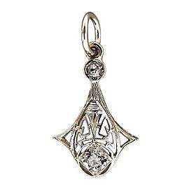 14K White Gold & 0.28ct. Diamond Filigree Pendant