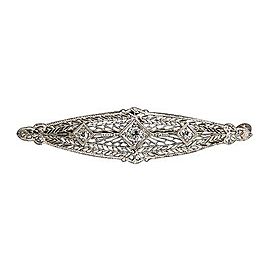 Vintage European Cut Diamond .37ct 14k Gold Art Deco Filigree Pin Chantanelle
