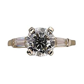 Vintage 14K White and Yellow Gold 0.90ct. Diamond Engagement Ring 5.25