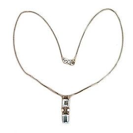 14K White Gold with 4.07ct. Aqua & 0.15ct. Diamond Pendant Necklace