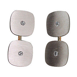 Tiffany & Co. Platinum and 18K Yellow Gold with 0.28ct. Diamond Double Sided Cufflinks
