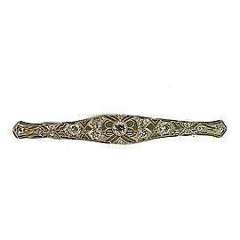 1920s Edwardian Art Deco 15 Diamond Solid Platinum Open Delicate Work Bar Pin