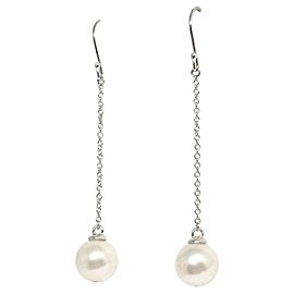 Akoya Pearl Drop Earrings14k Gold Women 9.3 mm Certified $780