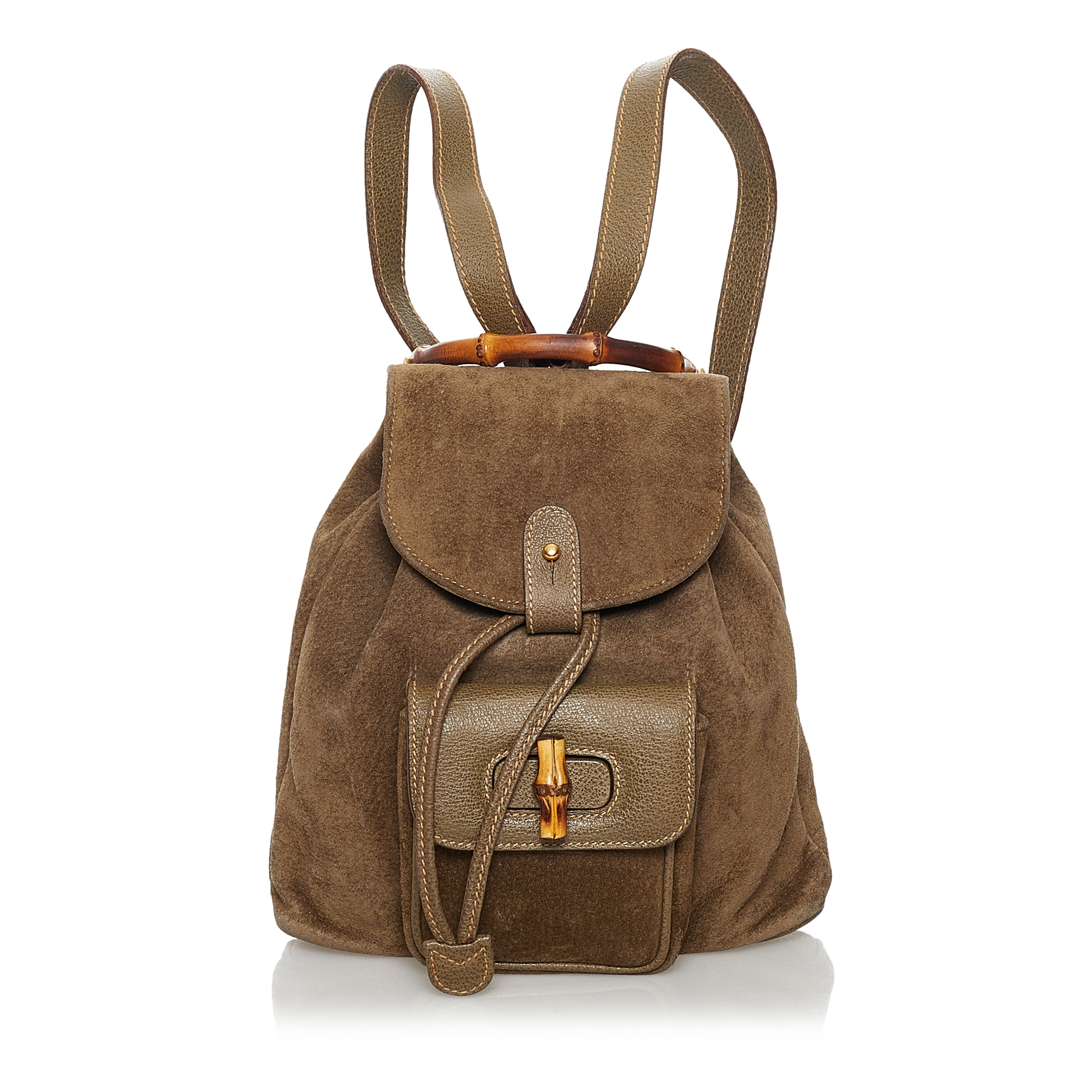 Gucci Bamboo Suede Backpack