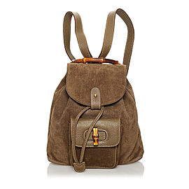 Gucci Bamboo Suede Backpack