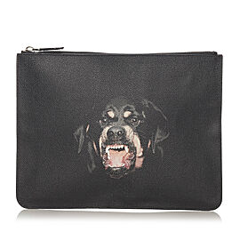 Givenchy Antigona Rottweiler Leather Clutch Bag