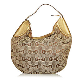 Gucci Horsebit Canvas Hobo Bag