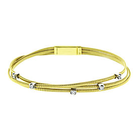 Marco Bicego 18k Yellow Gold and Diamond 3 Row Cable Bracelet