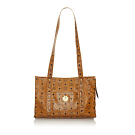 MCM Visetos Leather Tote Bag