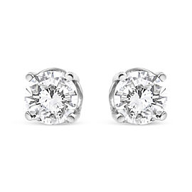True 14K White Gold 3/4 Cttw Lab Grown Diamond 4-Prong Classic Stud Earrings (F-G Color, VS2-SI1 Clarity)