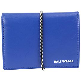 Balenciaga Blue Leather Stretch Cord Wallet 128b44