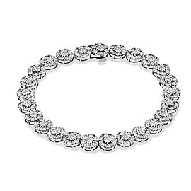 Jewelili 7ct 10K White Gold HI I2 Diamond Bracelet