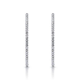 True 3.25 Carat Round Brilliant Diamond Hoop Earrings in 14k White Gold