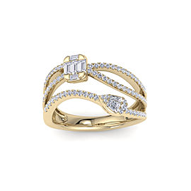 GLAM ® Multi-band ring in 18K gold with white diamonds of 0.83 in weight