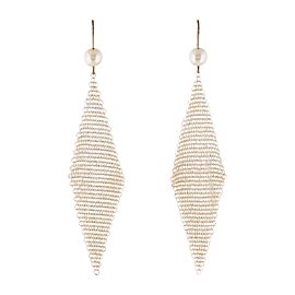 Tiffany & Co. Elsa Peretti Sterling Silver & Pearl Drop Mesh Earrings