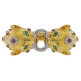 Ruby Diamond Emerald Panther Gold Bracelet